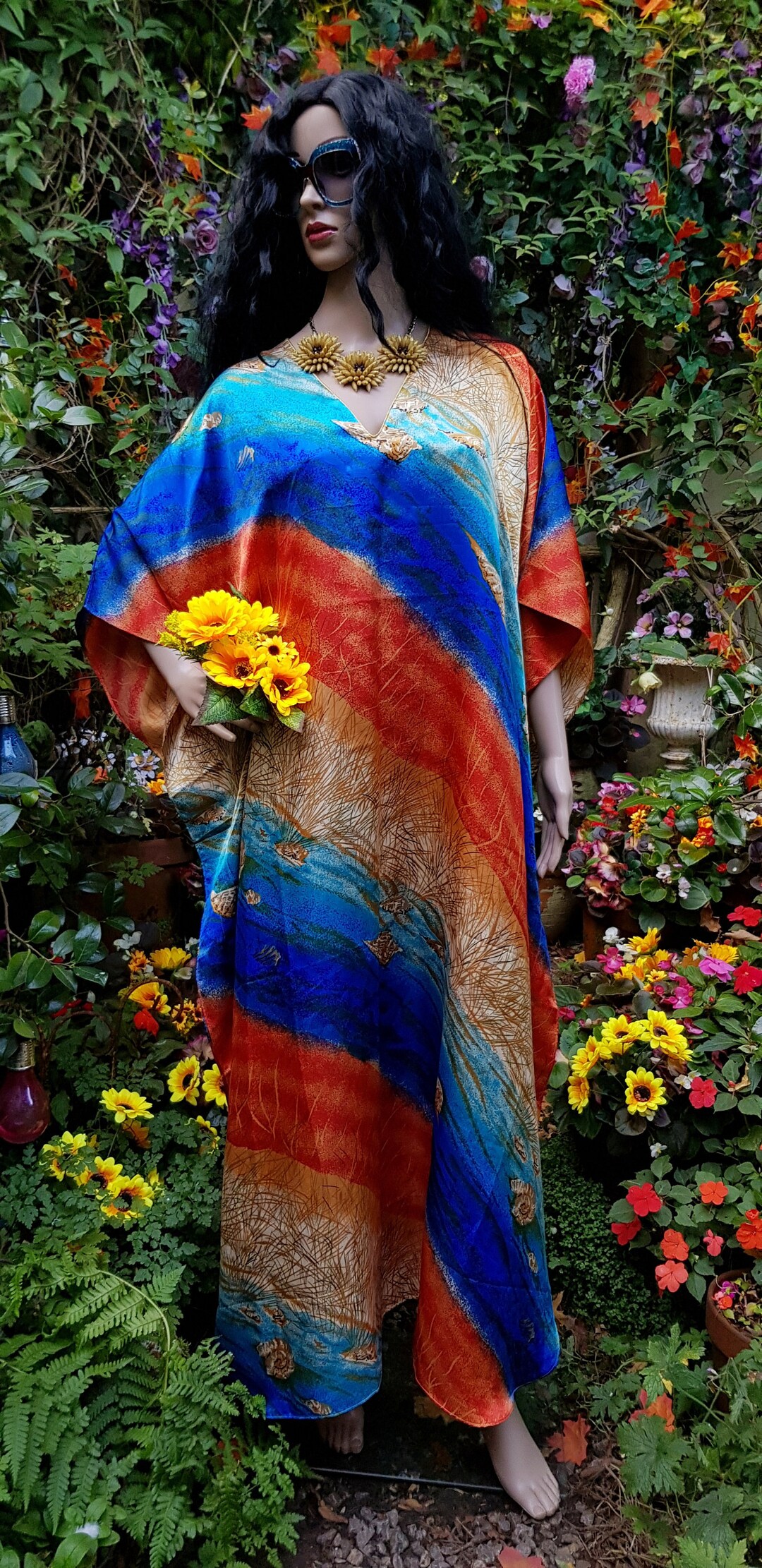 Special Vintage Maxi Kaftan Bold Print