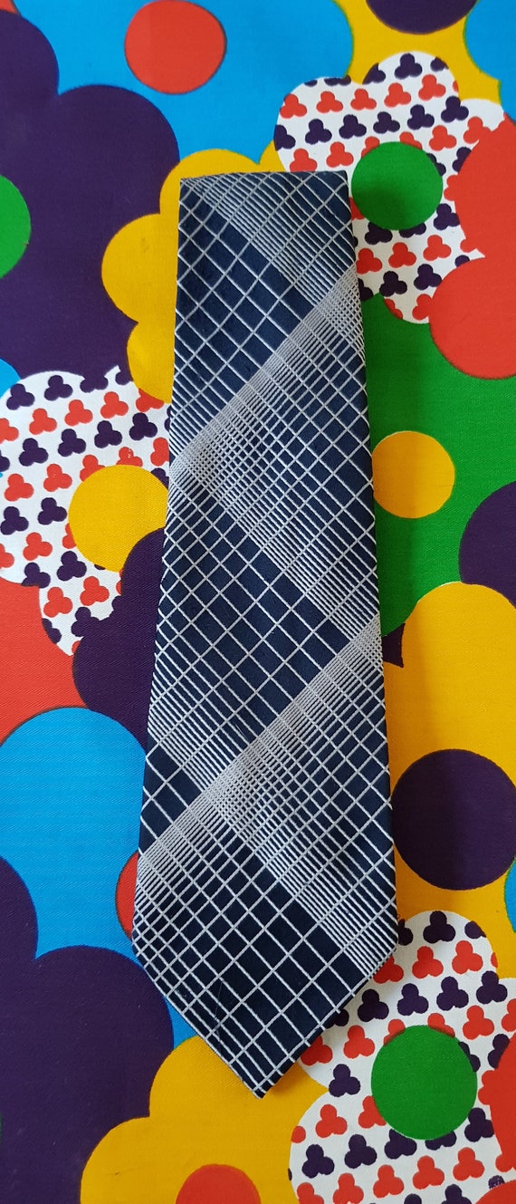 Vintage Men's Tie: Groovy Vintage 1970s Blue and … - image 2