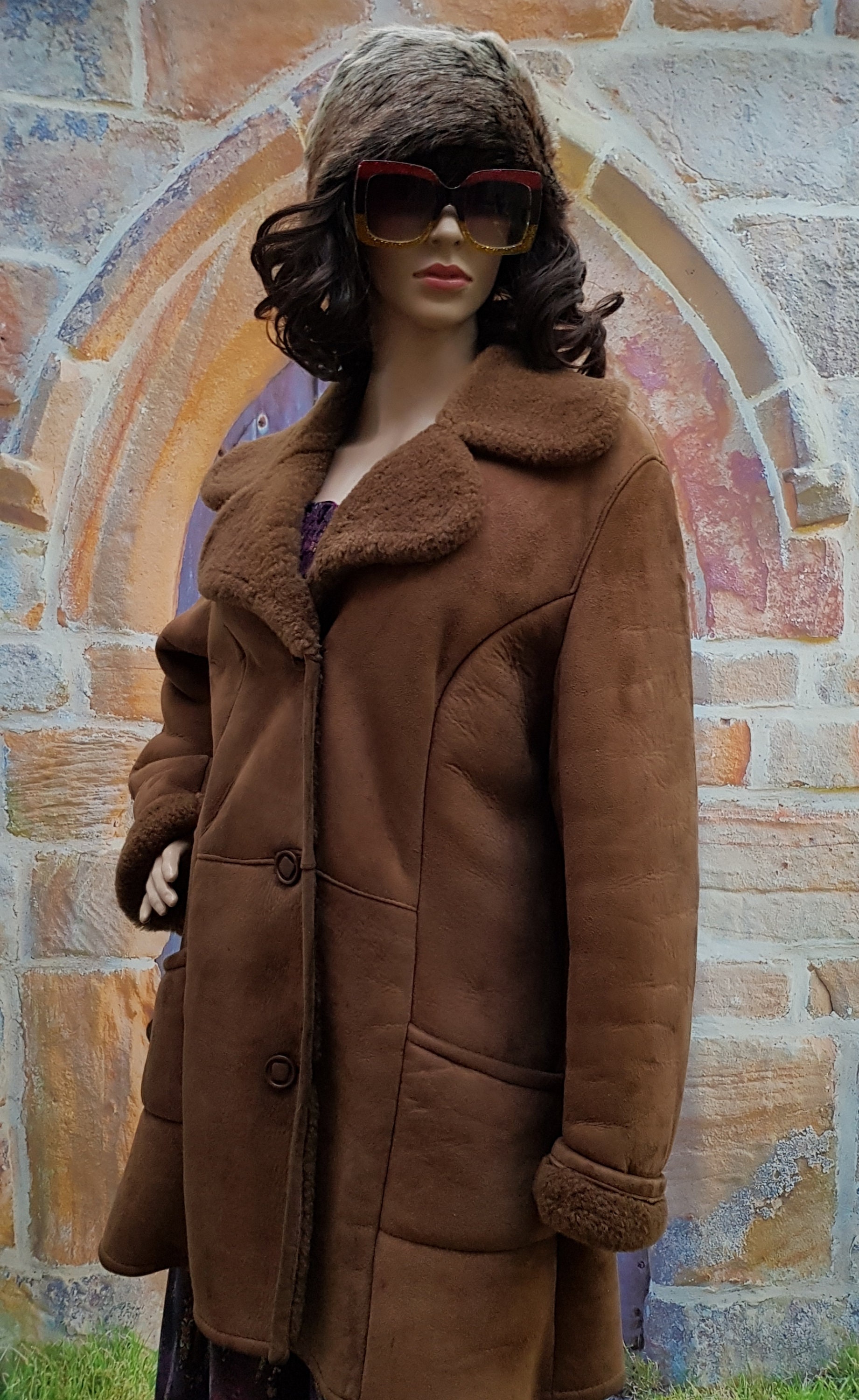 Mid Brown Sheepskin Coat - Etsy