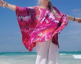 Vibrant Hand-Dyed Beach Kaftan