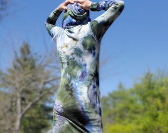 FOREST FAIRY Hooded Dress, Ice Dye