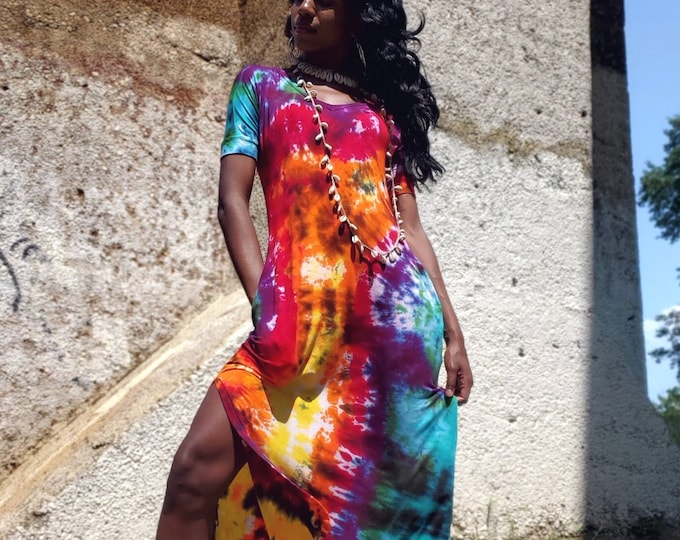 Colorful Tie Dye Dress, S-4XL