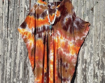HARVEST Tie Dye Kaftan, Beach Dress, Regular or Plus