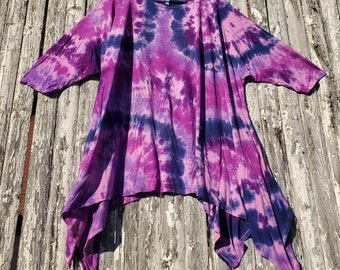 Tie Dye Fishtail Hem Tunic, EXTRA PLUS Sizes