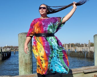 RAINBOW GALAXY tie-dye kaftanjurk