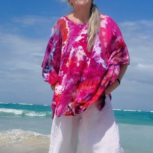 Plus Size Tie Dye Beach Kaftan in Bright Colors image 4