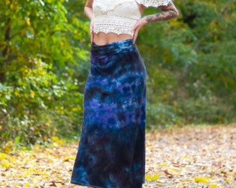 Gorgeous Hand Dyed Black & Purple Maxi Skirt