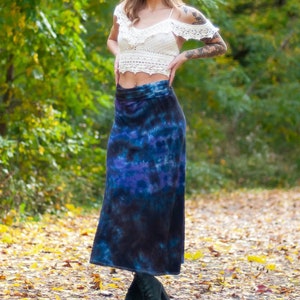 Gorgeous Hand Dyed Black & Purple Maxi Skirt image 1