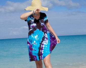 Vibrant Tie Dye Babydoll Dress, S-3XL