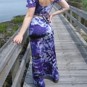 Tie Dye Maxi Skirt, Purple Tie Dye Skirt, XS-3XL image 1