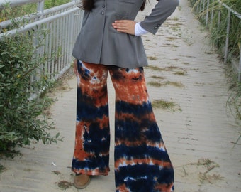 Earthy Palazzo Pants, Comfy Wide Legs, Tie Dye Pants, XS-3XL