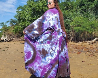 Tie Dye Kimono Robe, Regular or Plus Size