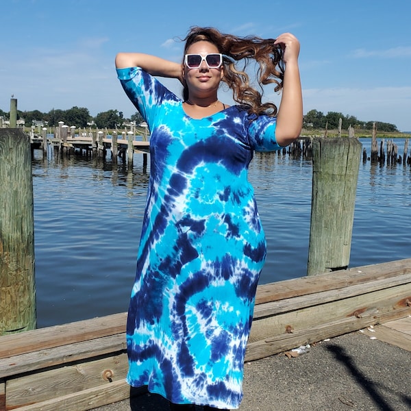 Plus Size Maxi Dress, Long Tie Dye Dress