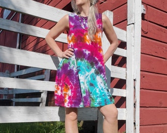 Rainbow Galaxy Tie Dye Dress or Tunic, S-3XL