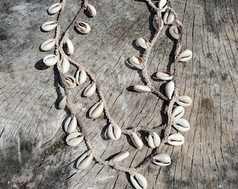 Long Layering Necklace with Cowrie Shells