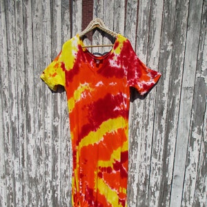 CHAKRA Tie Dye Dress, Boho Maxi with Pockets, XL-4XL image 6