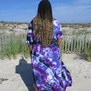 Plus Purple Maxi Dress, Tie Dye Dress with Pockets, Plus Size Tie Dye, S-4XL, Curvy image 2