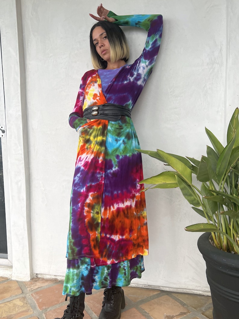 Tie Dye Rainbow Galaxy Duster Cardigan, S-3XL image 9