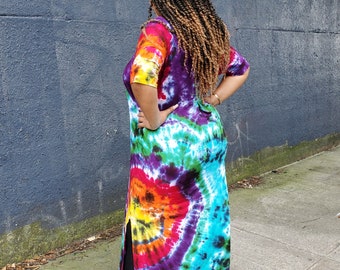 RAINBOW GALAXY Tie Dye Dress in Plus Sizes