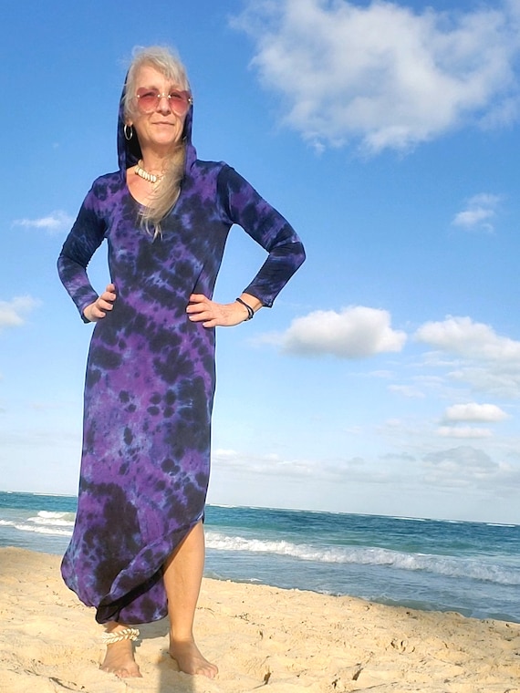 hooded beach dress WAVE Hooded Mini Dress Coverup – SINSOL main image 0