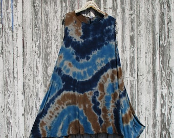 Plus Size Tie Dye Mini Dress or Tunic, 3X, 4X, 5X