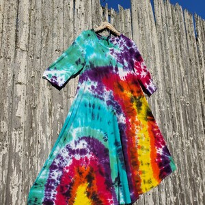 Rainbow Galaxy Tie Dye Flowy Midi Dress image 2