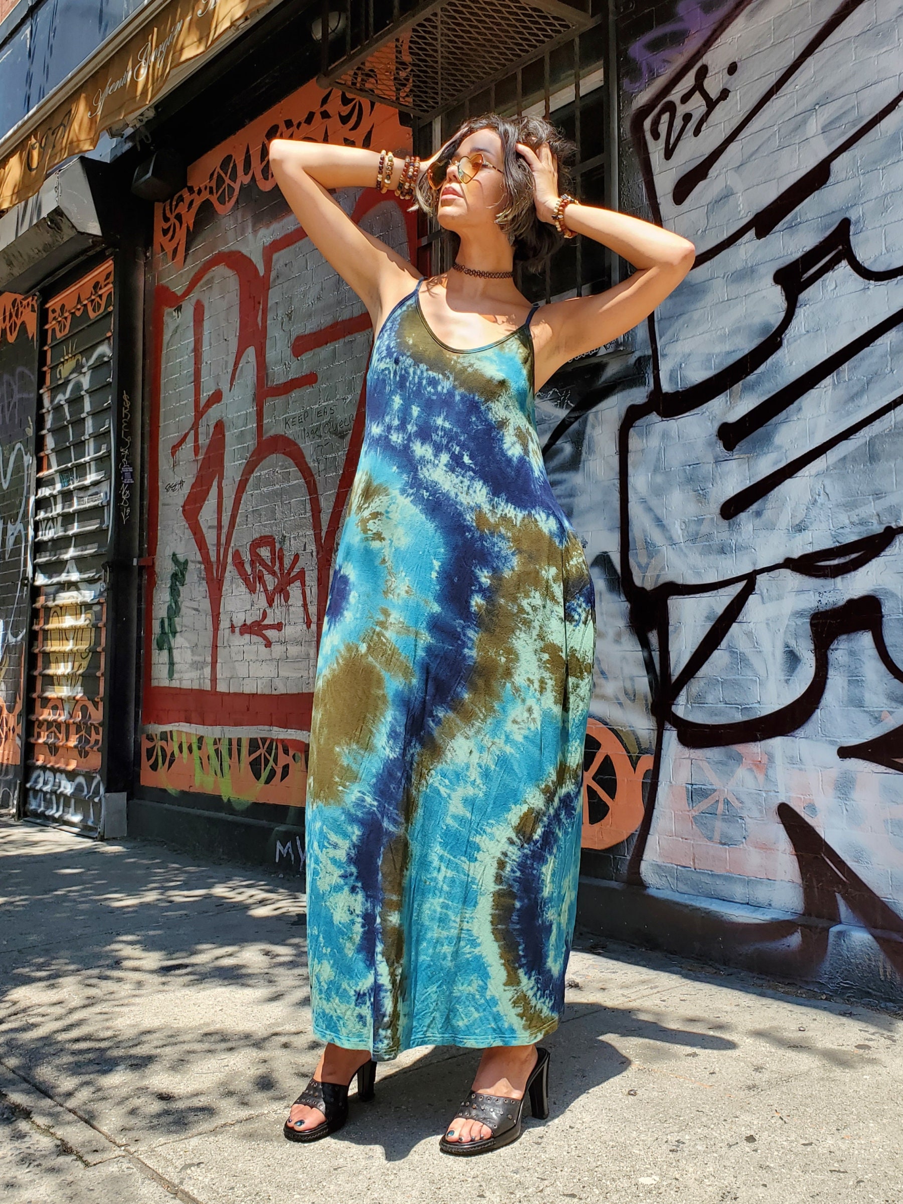 Tie Dye Summet Dreasez Summer Heat Tie Dye Maxi Dress With Pockets - Etsy