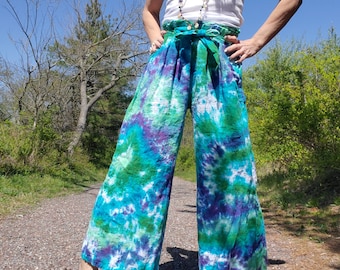 Emerald Coast Tie Dye Linen Pants with Pockets