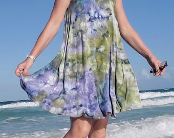 ICE DYE Swing Mini Dress or Tunic with Pockets