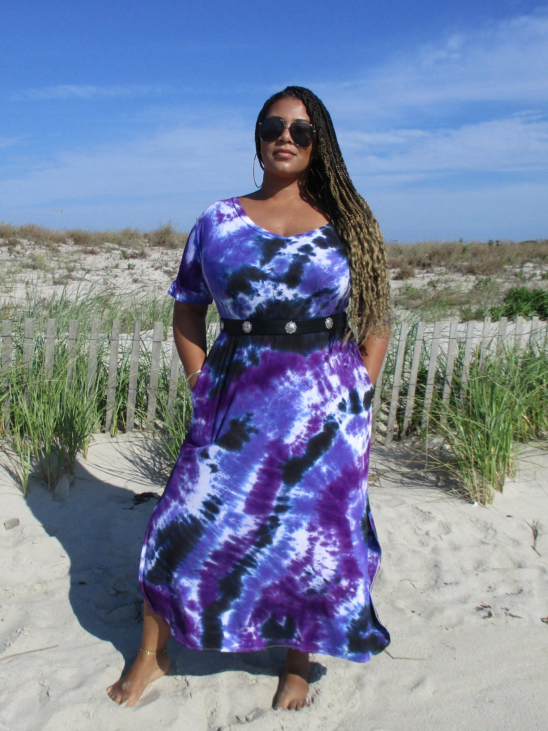 Plus Purple Maxi Dress Tie Dye Dress With Pockets Plus Size Tie Dye S 4XL Curvy Etsy