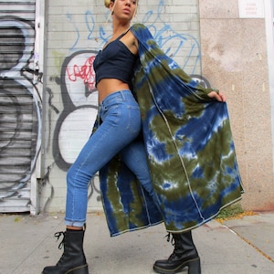 Maxi cárdigan con efecto tie-dye, tallas XL y 2XL