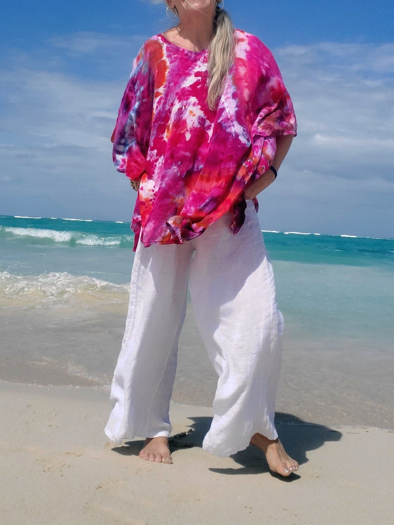 Plus Size Tie Dye Beach Kaftan in Bright Colors image 4