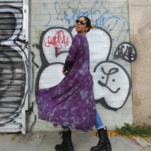 Maxi Cardigan in Distressed Dusty Purple, S-3XL