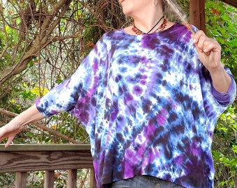 Tie Dye Tunic Top, Hand Dyed