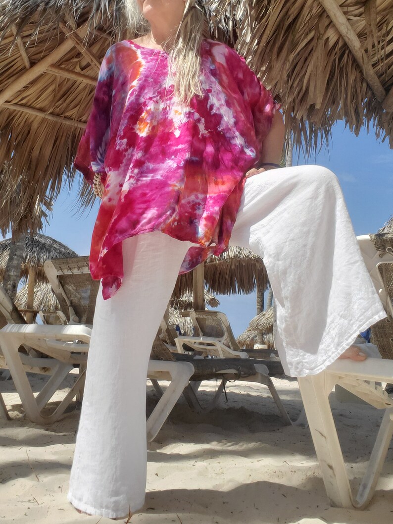Plus Size Tie Dye Beach Kaftan in Bright Colors image 6