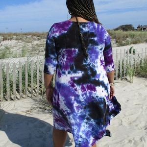 Rainbow Galaxy Tie Dye Flowy Midi Dress image 9