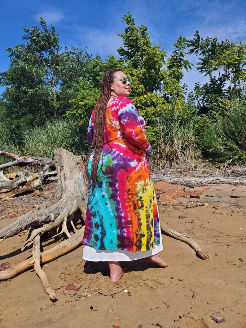 Tie Dye Rainbow Galaxy Duster Cardigan, S-3XL image 1