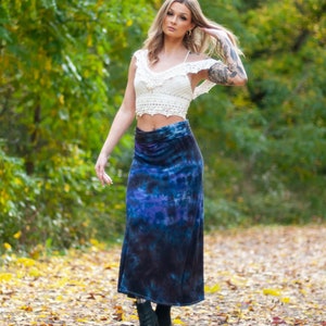 Gorgeous Hand Dyed Black & Purple Maxi Skirt image 6