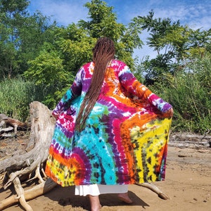 Tie Dye Rainbow Galaxy Duster Cardigan, S-3XL image 3