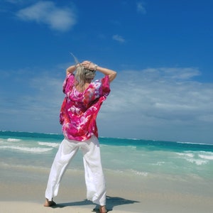 Plus Size Tie Dye Beach Kaftan in Bright Colors image 9