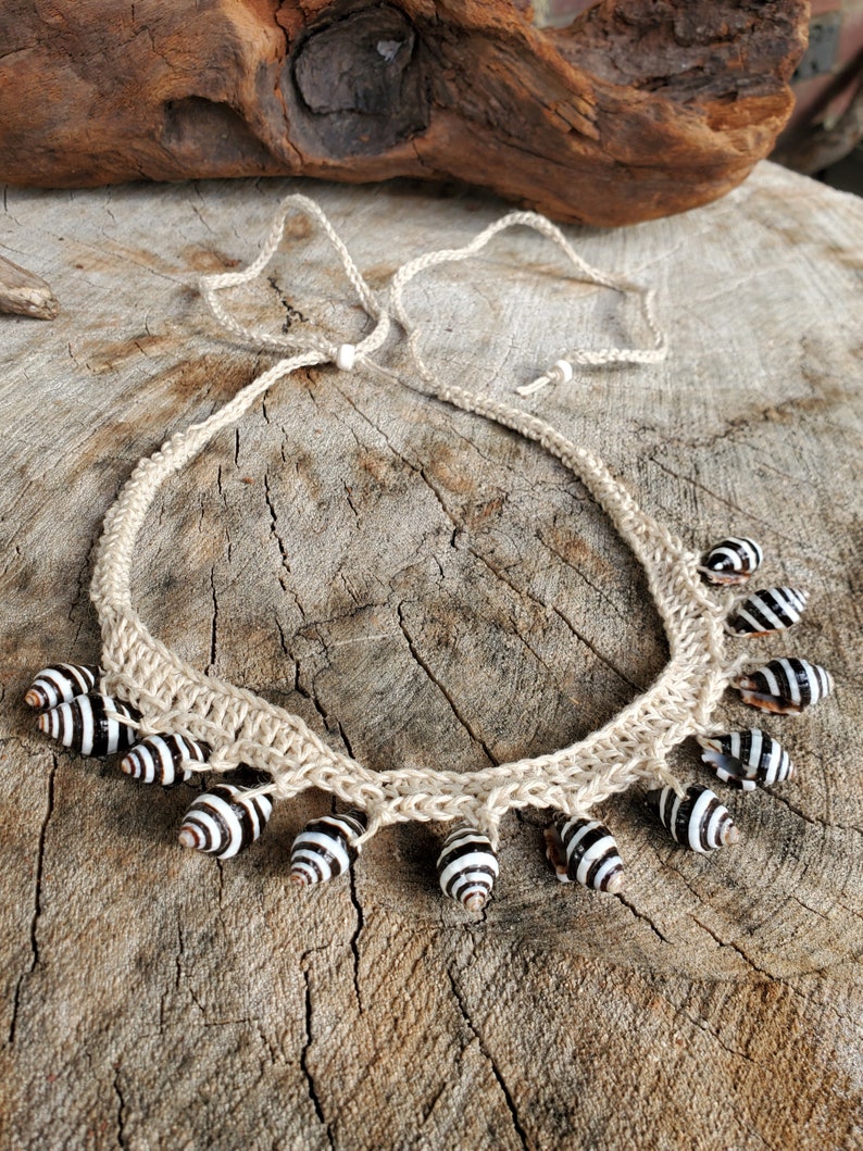 Natural ZEBRA Shells Choker or Necklace image 2