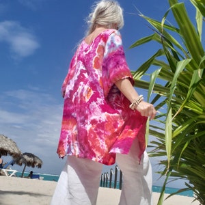 Plus Size Tie Dye Beach Kaftan in Bright Colors image 5