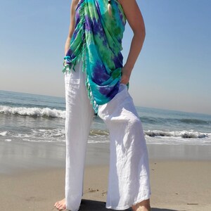 Emerald Coast Tie Dye Beach Sarong with Fringes, 3 Sizes image 3