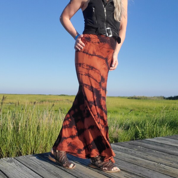 Reverse Tie Dye Tie Dye Maxi Skirt