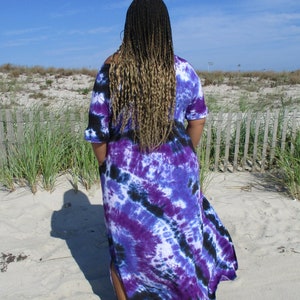Plus Purple Maxi Dress, Tie Dye Dress with Pockets, Plus Size Tie Dye, S-4XL, Curvy image 8
