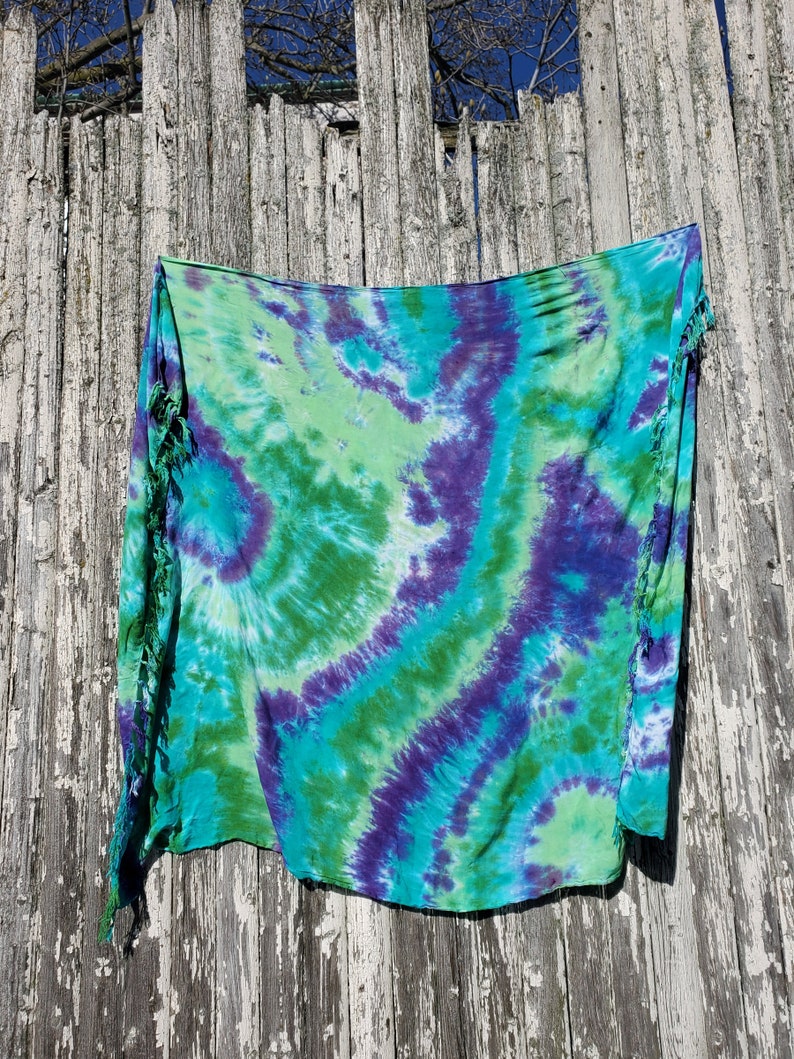 Emerald Coast Tie Dye Beach Sarong with Fringes, 3 Sizes image 10