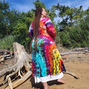 Tie Dye Rainbow Galaxy Duster Cardigan, S-3XL image 2