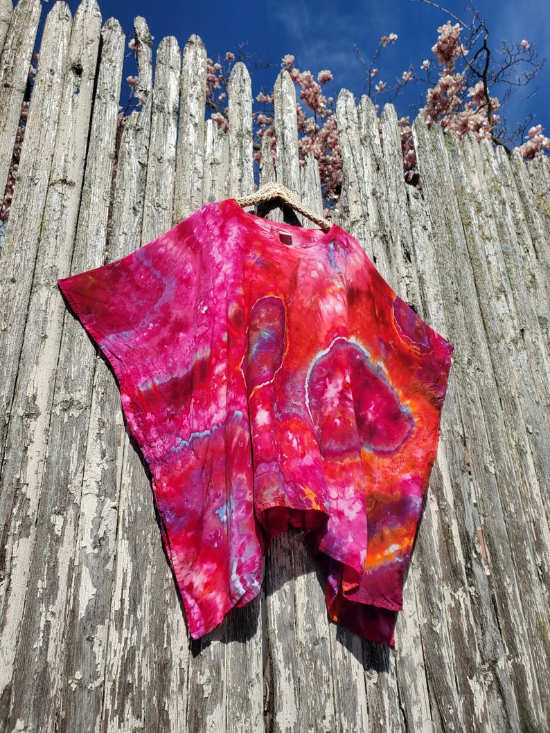 Plus Size Tie Dye Beach Kaftan in Bright Colors image 1