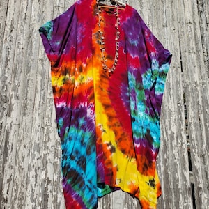 RAINBOW GALAXY Tie Dye Kaftan, Plus & Regular Sizes