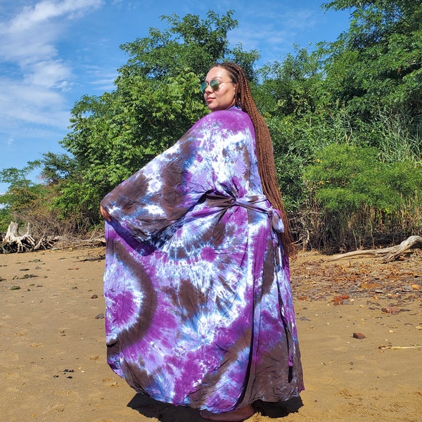 Two Tone Tie Dye Kimono - (OS) (Packs of 6) main image 1